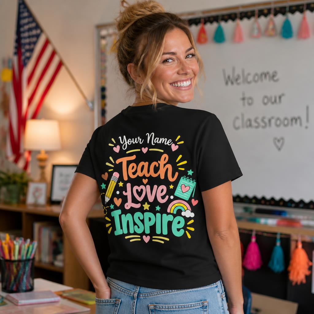 Personalized Custom I'm Literally Just a Teacher Cute Teacher Unisex T-Shirt