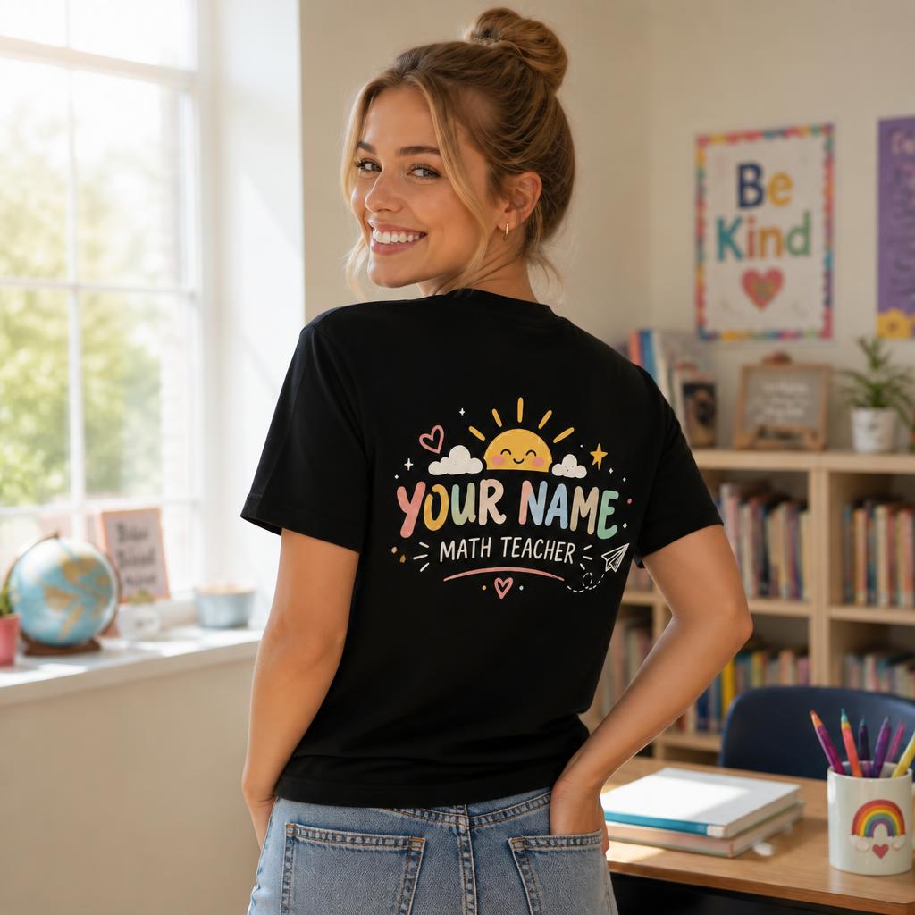 Custom Teacher T-Shirt Sarcastic Sunshine Has Arrived Personalized Name Gift