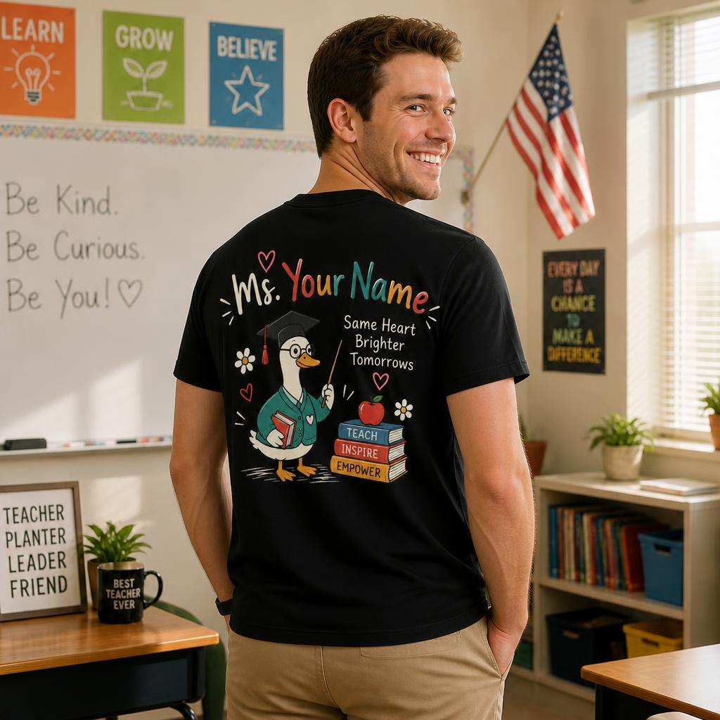Personalized Teacher Shirt Born To Teach Forced To Grade Goose Custom Tee