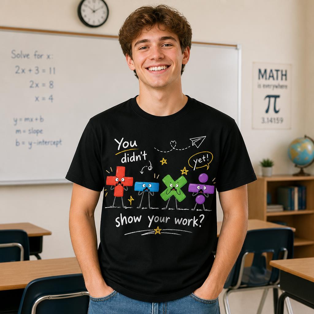 Custom Show Your Work Math Teacher T-Shirt Math Operations Personalized Gift