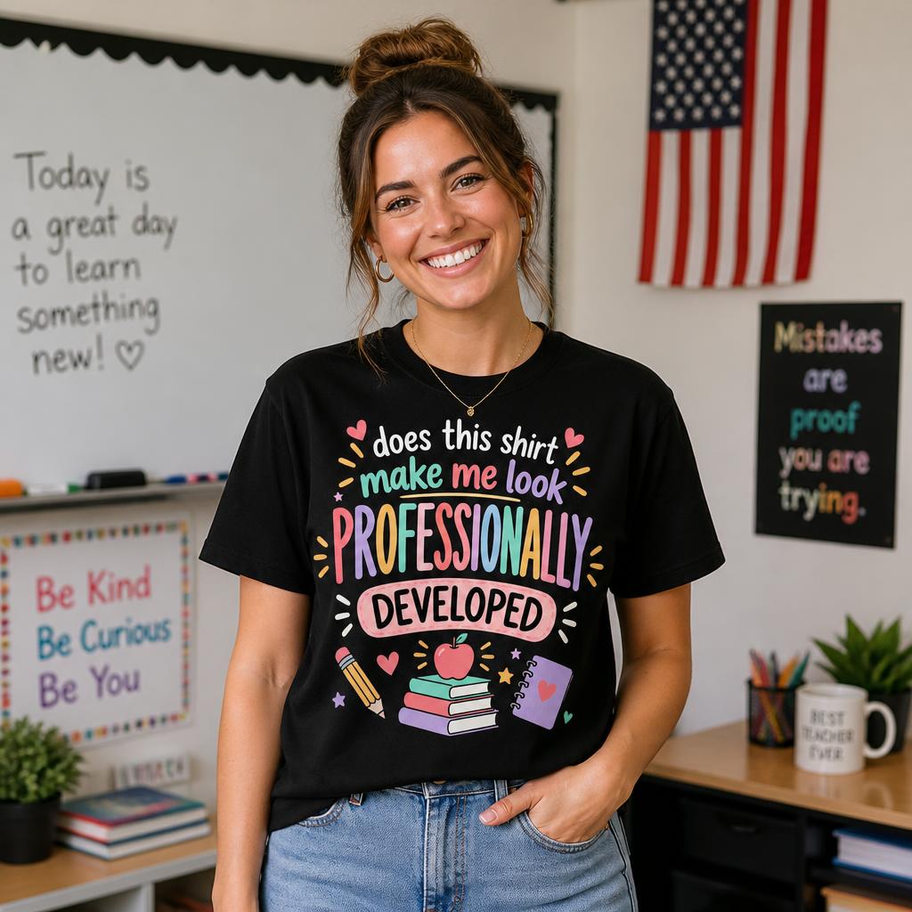 Personalized Custom Professionally Developed Cute Teacher Unisex T-Shirt