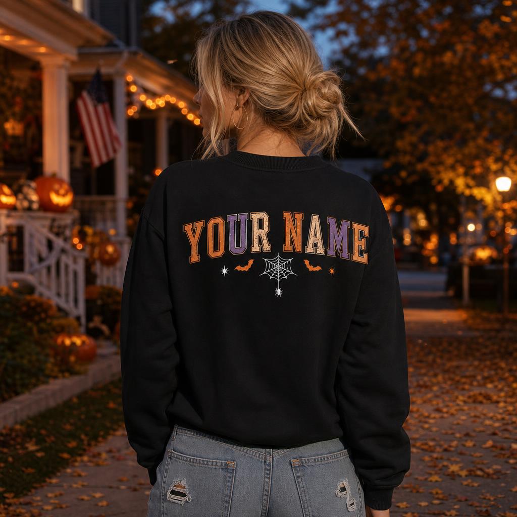 Personalized Ghost Halloween Shirt Custom Pumpkin Fall Spooky Tee Sweatshirt