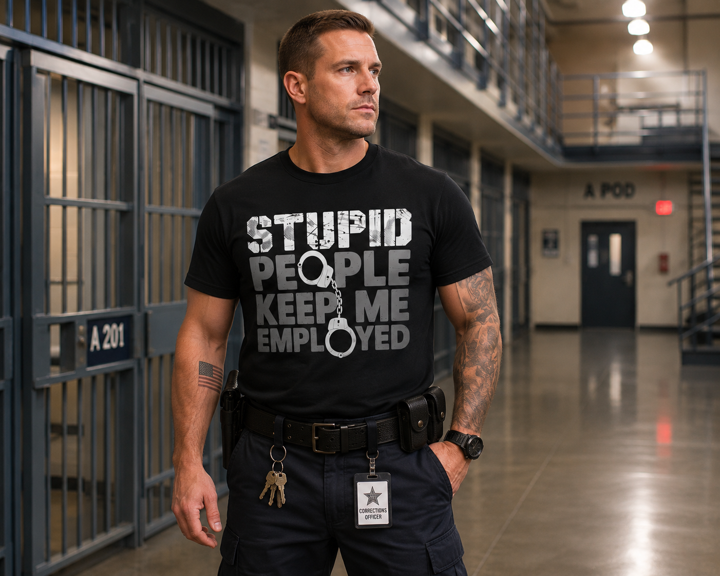 Personalized Correctional Officer Shirt - Custom Name & Badge Number
